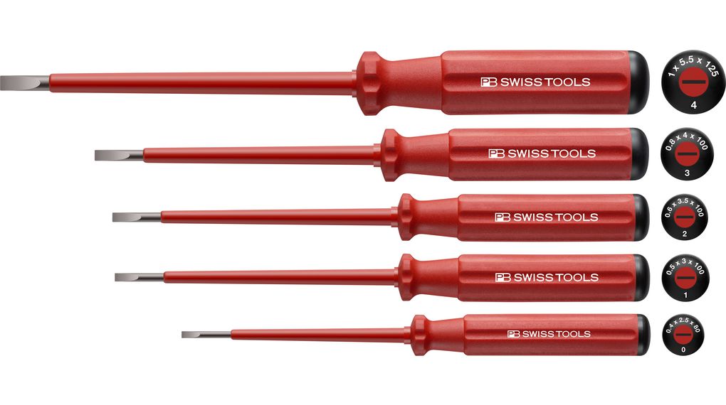 PB 5538 PB Swiss Tools Screwdriver Set VDE 5pcs Slotted